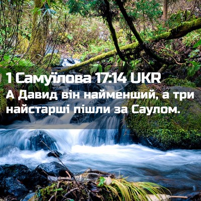 Picture 02 - 1 Самуїлова 17:14 UKR - А Давид він найменший, а - Bible Verse Picture