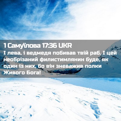 Picture 02 - 1 Самуїлова 17:36 UKR - І лева, і ведмедя побивав - Bible Verse Picture