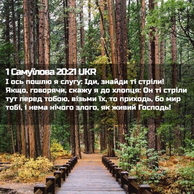 Picture 02 - 1 Самуїлова 20:21 UKR - І ось пошлю я слугу: Іди, - Bible Verse Picture