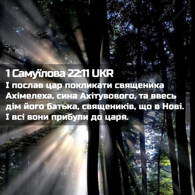 Picture 02 - 1 Самуїлова 22:11 UKR - І послав цар покликати - Bible Verse Picture
