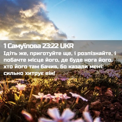 Picture 02 - 1 Самуїлова 23:22 UKR - Ідіть же, приготуйте ще, і - Bible Verse Picture