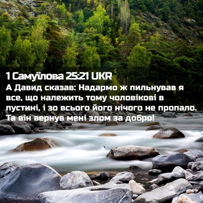 Picture 02 - 1 Самуїлова 25:21 UKR - А Давид сказав: Надармо ж - Bible Verse Picture