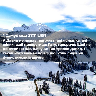 Picture 02 - 1 Самуїлова 27:11 UKR - А Давид не лишав при житті - Bible Verse Picture