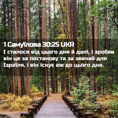 Picture 02 - 1 Самуїлова 30:25 UKR - І сталося від цього дня й - Bible Verse Picture