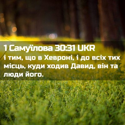 Picture 02 - 1 Самуїлова 30:31 UKR - і тим, що в Хевроні, і до - Bible Verse Picture