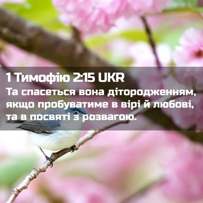 Picture 02 - 1 Тимофію 2:15 UKR - Та спасеться вона - Bible Verse Picture