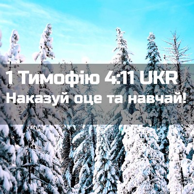 Picture 02 - 1 Тимофію 4:11 UKR - Наказуй оце та - Bible Verse Picture