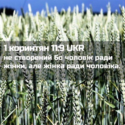 Picture 02 - 1 коринтян 11:9 UKR - не створений бо чоловік - Bible Verse Picture