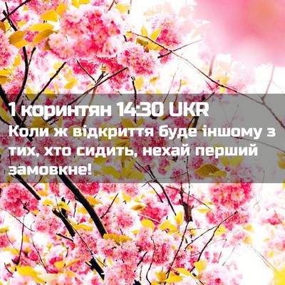 Picture 02 - 1 коринтян 14:30 UKR - Коли ж відкриття буде - Bible Verse Picture