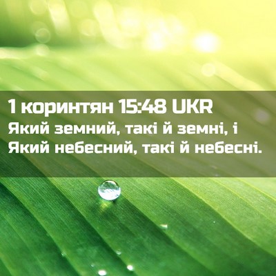 Picture 02 - 1 коринтян 15:48 UKR - Який земний, такі й земні, і - Bible Verse Picture