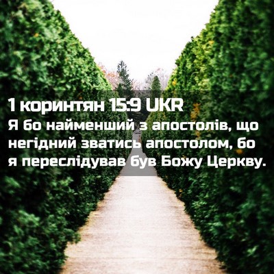Picture 02 - 1 коринтян 15:9 UKR - Я бо найменший з апостолів, - Bible Verse Picture