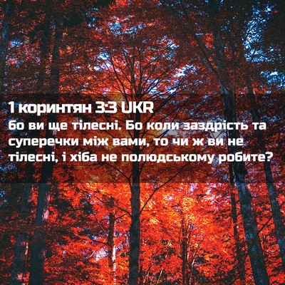 Picture 02 - 1 коринтян 3:3 UKR - бо ви ще тілесні. Бо коли - Bible Verse Picture