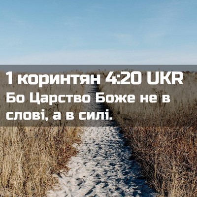Picture 02 - 1 коринтян 4:20 UKR - Бо Царство Боже не в слові, - Bible Verse Picture