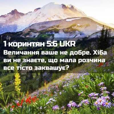 Picture 02 - 1 коринтян 5:6 UKR - Величання ваше не добре. - Bible Verse Picture