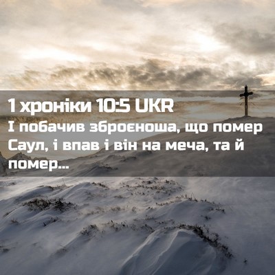 Picture 02 - 1 хроніки 10:5 UKR - І побачив зброєноша, що - Bible Verse Picture