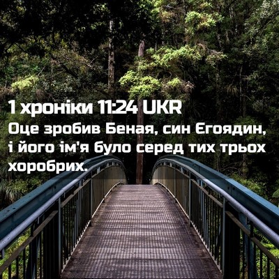 Picture 02 - 1 хроніки 11:24 UKR - Оце зробив Беная, син - Bible Verse Picture
