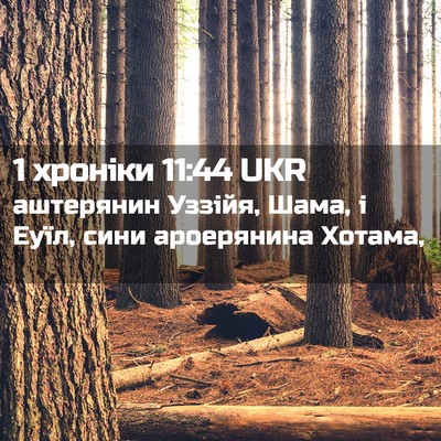 Picture 02 - 1 хроніки 11:44 UKR - аштерянин Уззійя, Шама, і - Bible Verse Picture