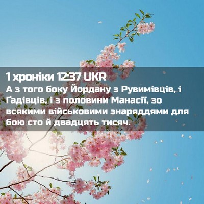 Picture 02 - 1 хроніки 12:37 UKR - А з того боку Йордану з - Bible Verse Picture