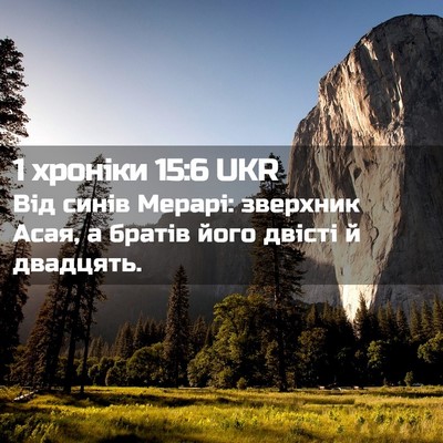 Picture 02 - 1 хроніки 15:6 UKR - Від синів Мерарі: зверхник - Bible Verse Picture