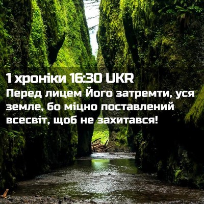Picture 02 - 1 хроніки 16:30 UKR - Перед лицем Його затремти, - Bible Verse Picture