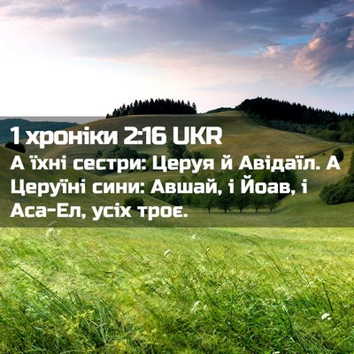 Picture 02 - 1 хроніки 2:16 UKR - А їхні сестри: Церуя й - Bible Verse Picture