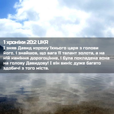 Picture 02 - 1 хроніки 20:2 UKR - І зняв Давид корону - Bible Verse Picture