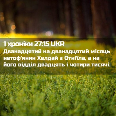 Picture 02 - 1 хроніки 27:15 UKR - Дванадцятий на - Bible Verse Picture