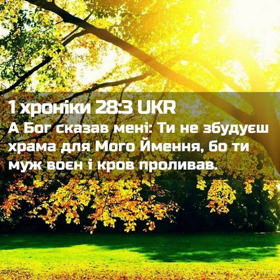 Picture 02 - 1 хроніки 28:3 UKR - А Бог сказав мені: Ти не - Bible Verse Picture