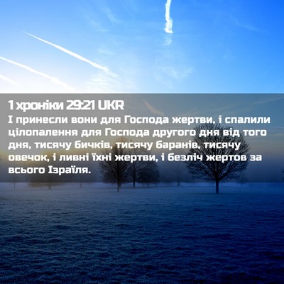Picture 02 - 1 хроніки 29:21 UKR - І принесли вони для - Bible Verse Picture