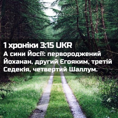 Picture 02 - 1 хроніки 3:15 UKR - А сини Йосії: - Bible Verse Picture