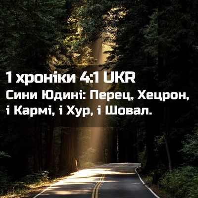Picture 02 - 1 хроніки 4:1 UKR - Сини Юдині: Перец, Хецрон, і - Bible Verse Picture