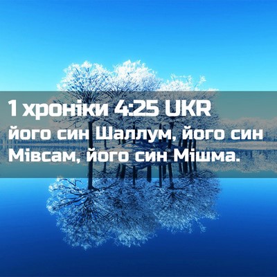 Picture 02 - 1 хроніки 4:25 UKR - його син Шаллум, його син - Bible Verse Picture
