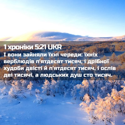 Picture 02 - 1 хроніки 5:21 UKR - І вони зайняли їхні череди: - Bible Verse Picture
