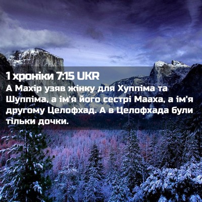 Picture 02 - 1 хроніки 7:15 UKR - А Махір узяв жінку для - Bible Verse Picture
