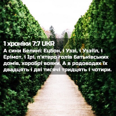 Picture 02 - 1 хроніки 7:7 UKR - А сини Белині: Ецбон, і - Bible Verse Picture