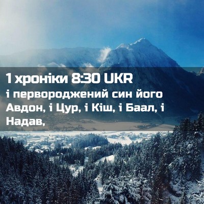 Picture 02 - 1 хроніки 8:30 UKR - і первороджений син його - Bible Verse Picture