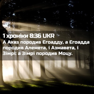 Picture 02 - 1 хроніки 8:36 UKR - А Ахаз породив Єгоадду, а - Bible Verse Picture