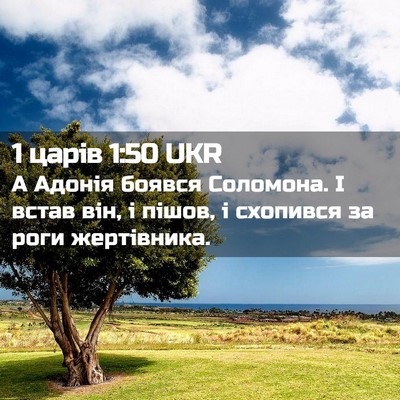 Picture 02 - 1 царів 1:50 UKR - А Адонія боявся Соломона. І - Bible Verse Picture