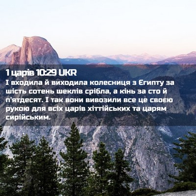 Picture 02 - 1 царів 10:29 UKR - І входила й виходила - Bible Verse Picture
