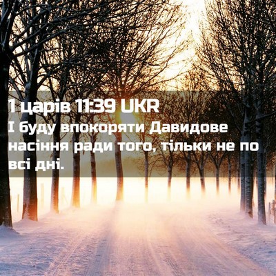 Picture 02 - 1 царів 11:39 UKR - І буду впокоряти Давидове - Bible Verse Picture
