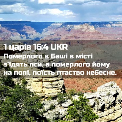 Picture 02 - 1 царів 16:4 UKR - Померлого в Баші в місті - Bible Verse Picture