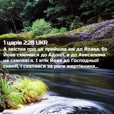 Picture 02 - 1 царів 2:28 UKR - А звістка про це прийшла аж - Bible Verse Picture