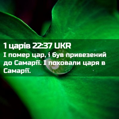Picture 02 - 1 царів 22:37 UKR - І помер цар, і був - Bible Verse Picture