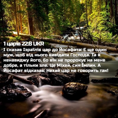 Picture 02 - 1 царів 22:8 UKR - І сказав Ізраїлів цар до - Bible Verse Picture
