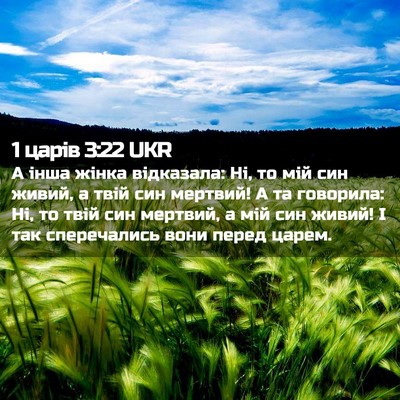 Picture 02 - 1 царів 3:22 UKR - А інша жінка відказала: Ні, - Bible Verse Picture
