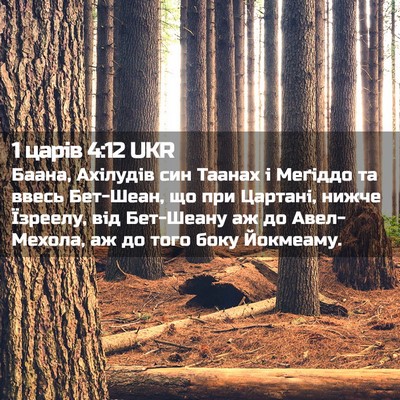 Picture 02 - 1 царів 4:12 UKR - Баана, Ахілудів син Таанах - Bible Verse Picture