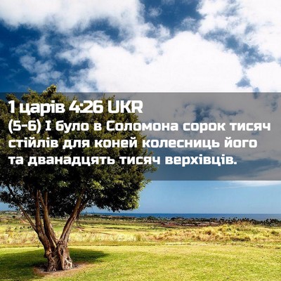 Picture 02 - 1 царів 4:26 UKR - (5-6) І було в Соломона сорок - Bible Verse Picture