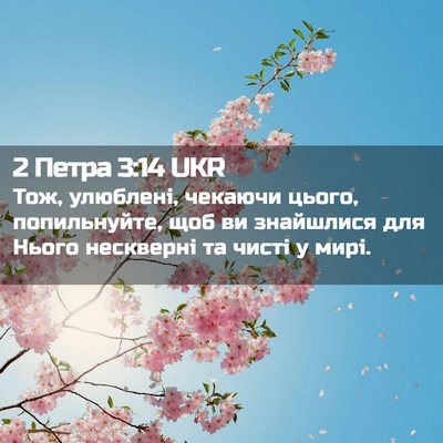 Picture 02 - 2 Петра 3:14 UKR - Тож, улюблені, чекаючи - Bible Verse Picture