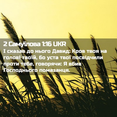 Picture 02 - 2 Самуїлова 1:16 UKR - І сказав до нього Давид: - Bible Verse Picture