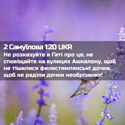 Picture 02 - 2 Самуїлова 1:20 UKR - Не розказуйте в Ґаті про - Bible Verse Picture